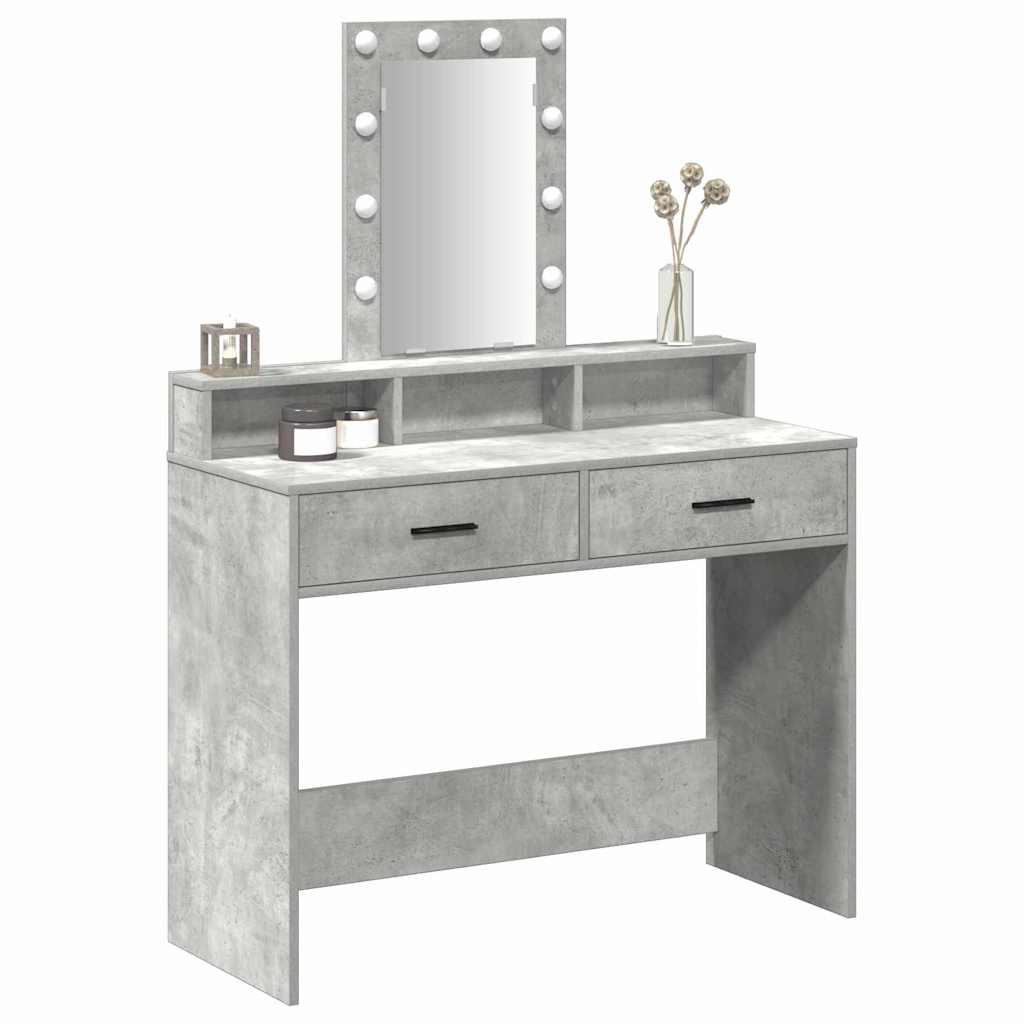 vidaXL Dressing Table Grey 100 x 41 x 140 cm Engineered Wood 3