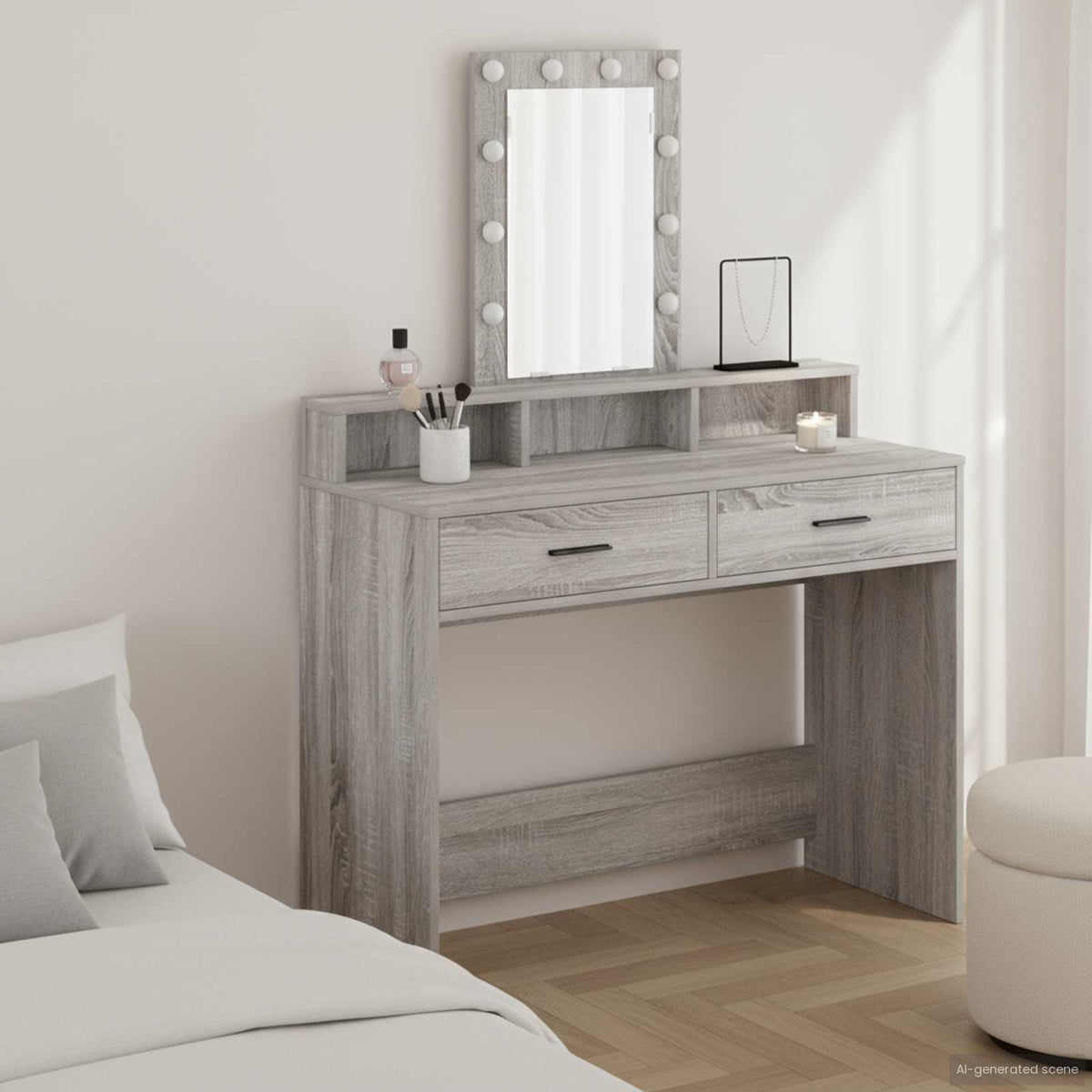 vidaXL Dressing Table Brown Engineered Wood 100 x 41 x 140 cm