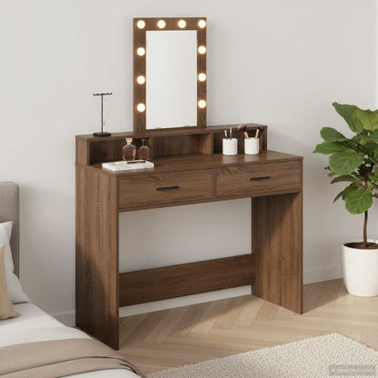 vidaXL Dressing Table Brown Engineered Wood 100 x 41 x 140 cm