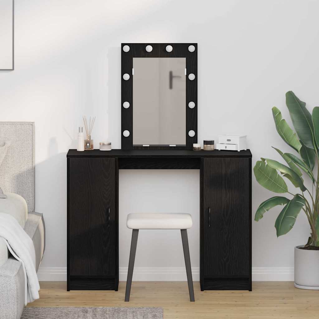 vidaXL Dressing Table Black 102 x 33 x 135 cm Engineered Wood 1