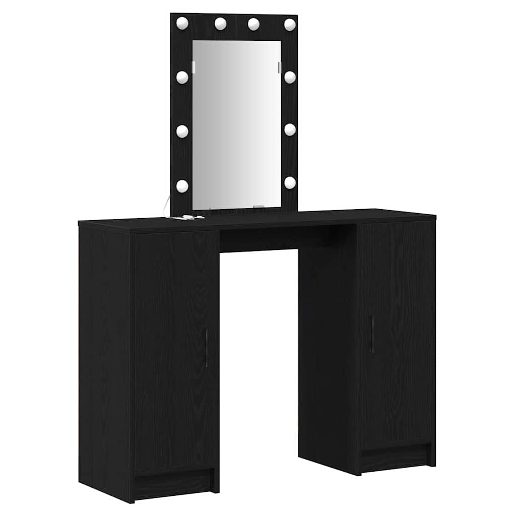 vidaXL Dressing Table Black 102 x 33 x 135 cm Engineered Wood 2