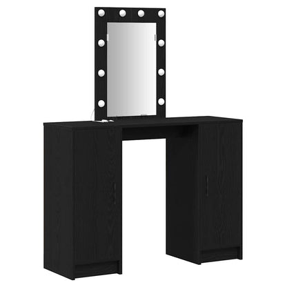 vidaXL Dressing Table Black 102 x 33 x 135 cm Engineered Wood 2