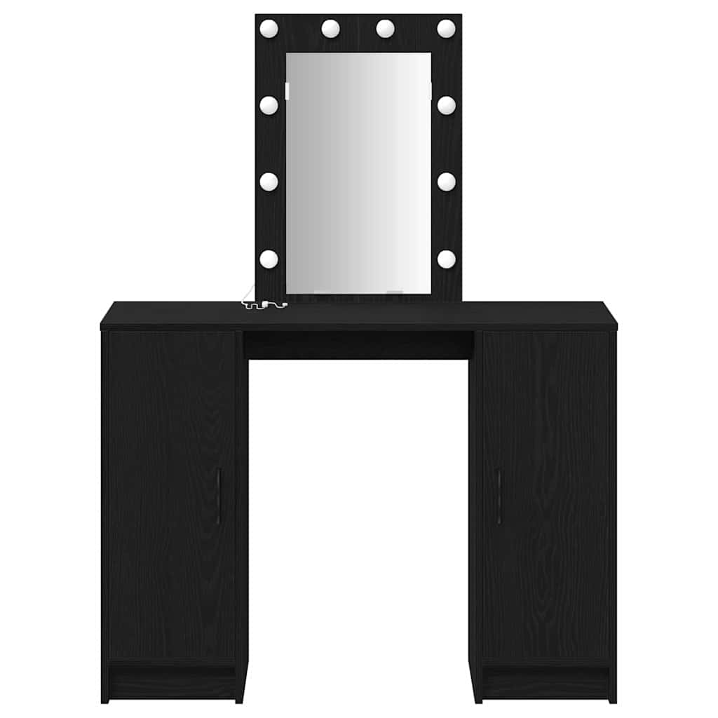 vidaXL Dressing Table Black 102 x 33 x 135 cm Engineered Wood 5