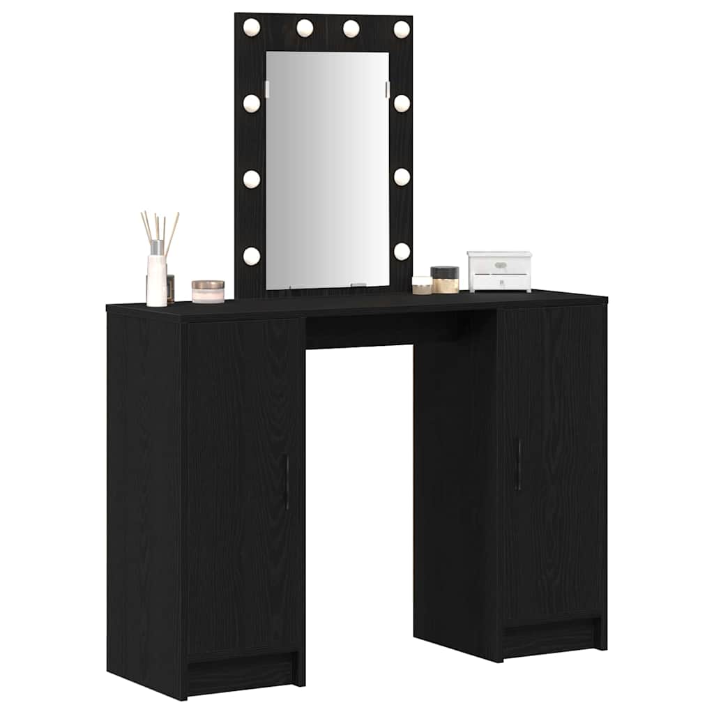 vidaXL Dressing Table Black 102 x 33 x 135 cm Engineered Wood 3