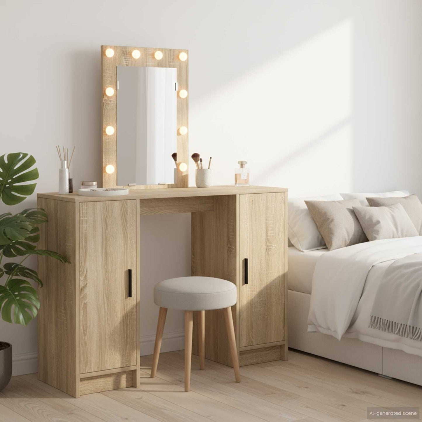 vidaXL Dressing Table Brown 102 x 33 x 135 cm Engineered Wood 1