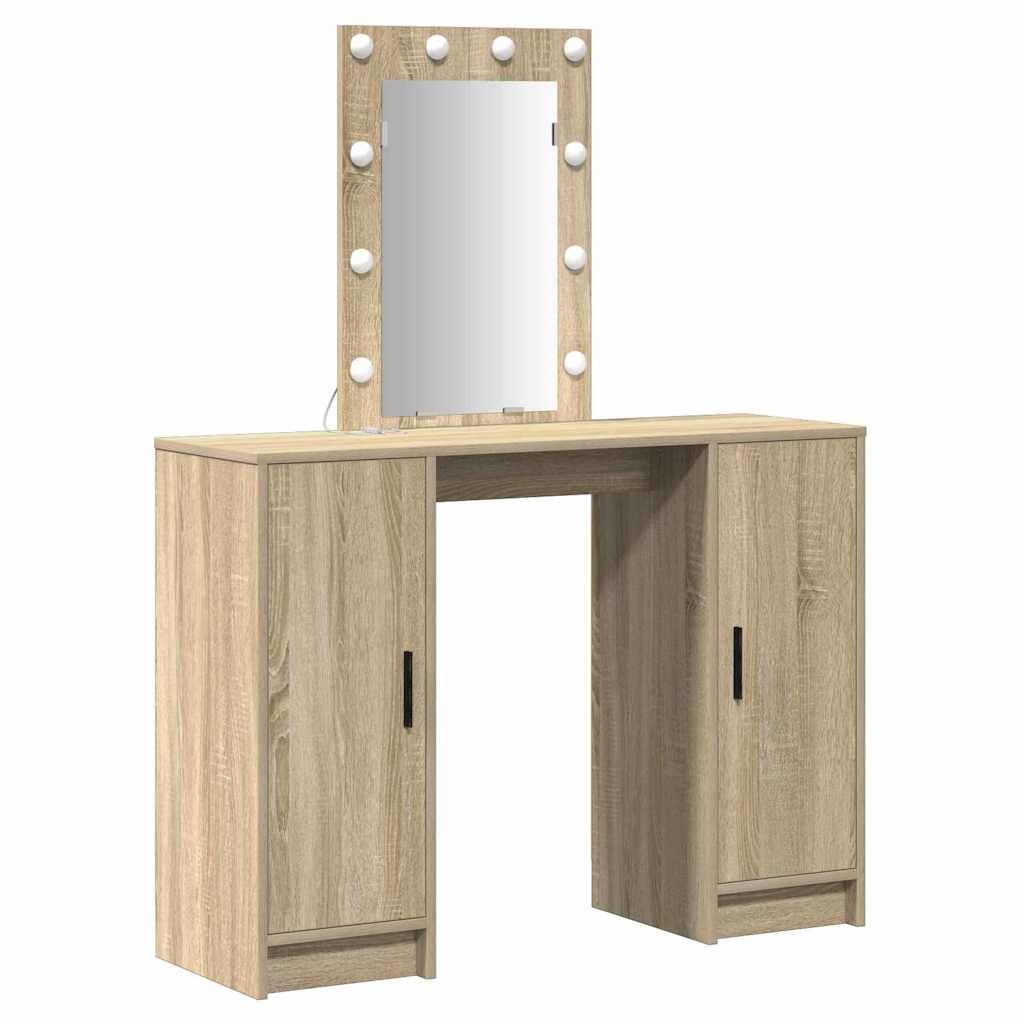 vidaXL Dressing Table Brown 102 x 33 x 135 cm Engineered Wood 2