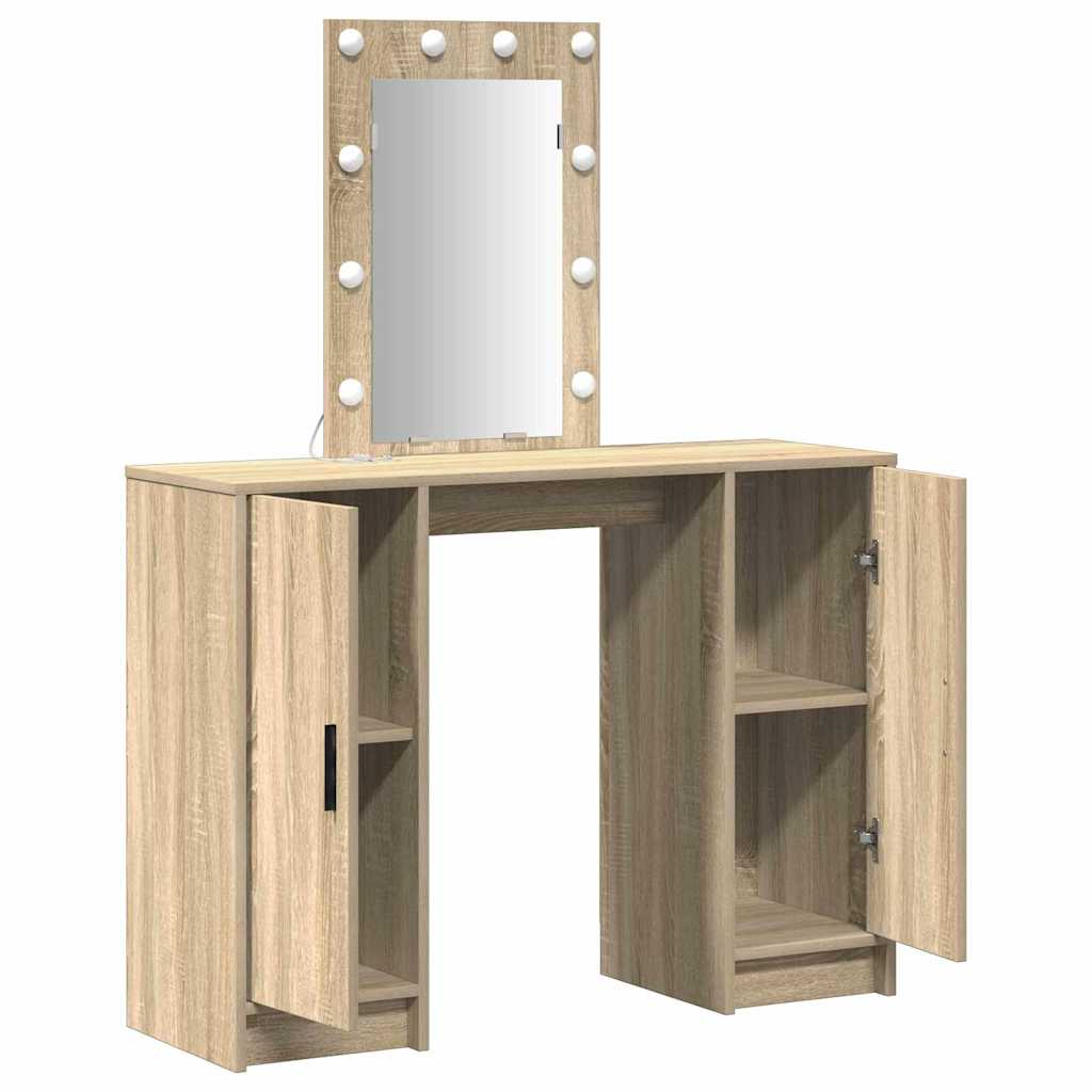 vidaXL Dressing Table Brown 102 x 33 x 135 cm Engineered Wood 4