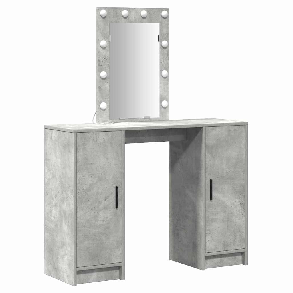 vidaXL Dressing Table Light Grey 102 x 33 x 135 cm Engineered Wood 2