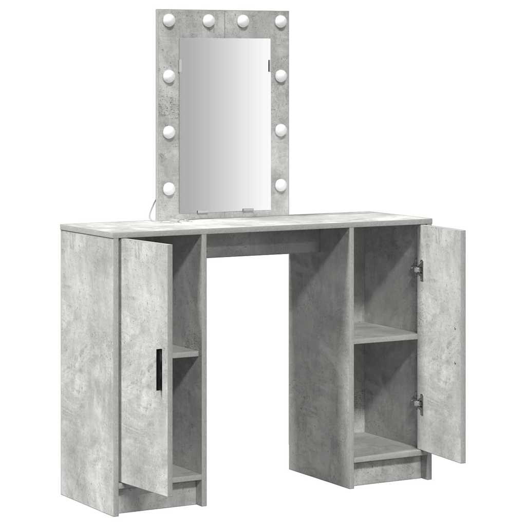 vidaXL Dressing Table Light Grey 102 x 33 x 135 cm Engineered Wood 4