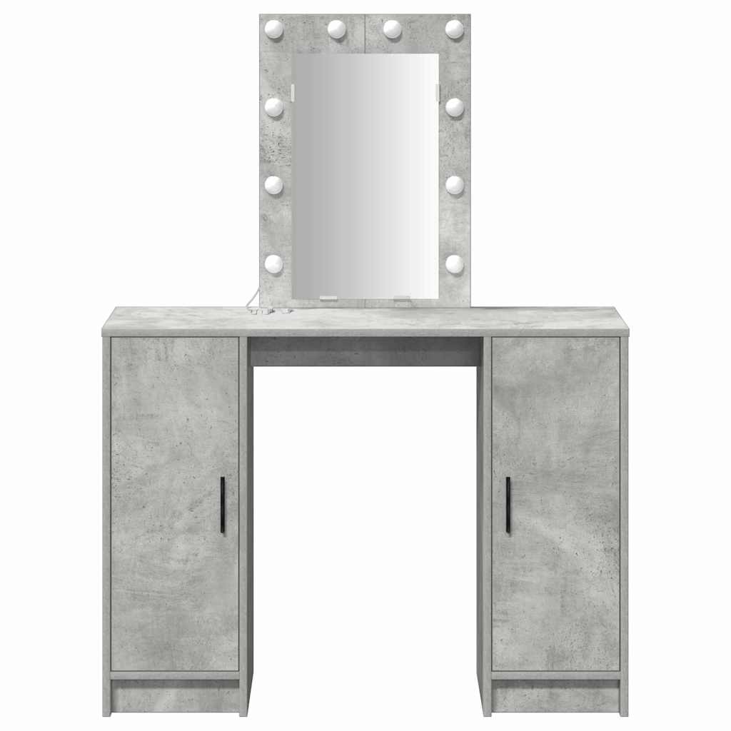 vidaXL Dressing Table Light Grey 102 x 33 x 135 cm Engineered Wood 5