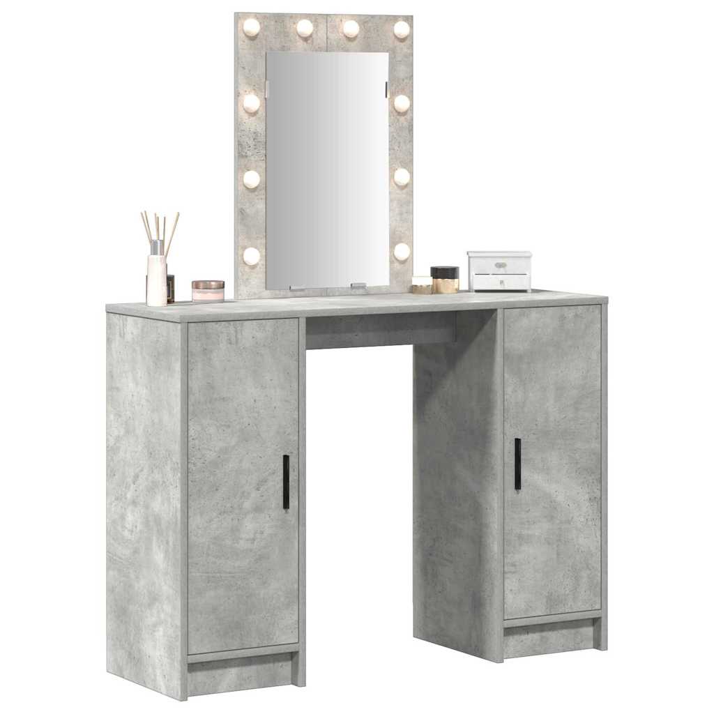 vidaXL Dressing Table Light Grey 102 x 33 x 135 cm Engineered Wood 3