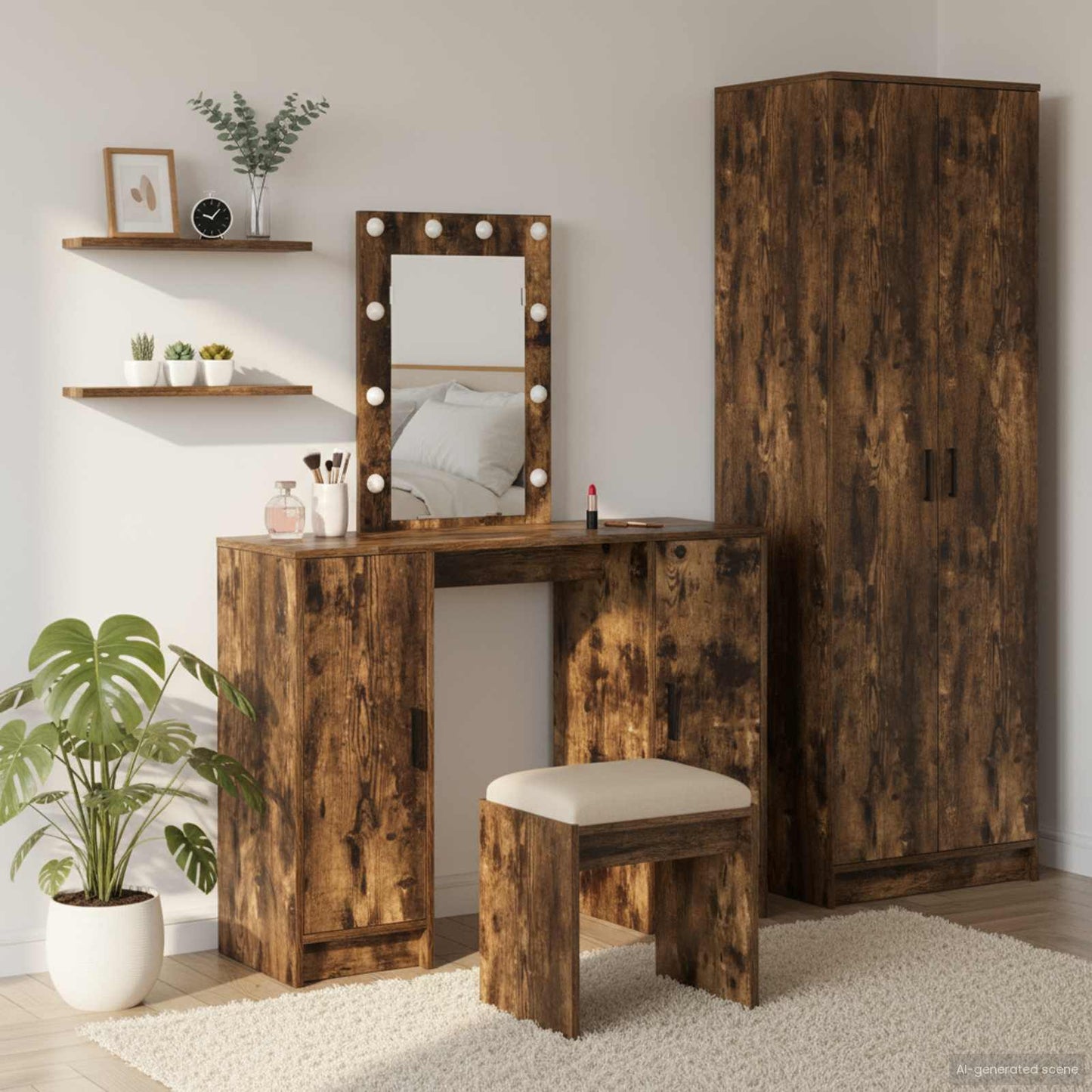 vidaXL Dressing Table Brown 102 x 33 x 135 cm Engineered Wood 1