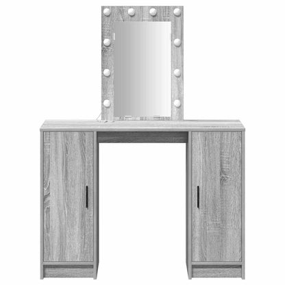 vidaXL Dressing Table Grey 102 x 33 x 135 cm Engineered Wood 5