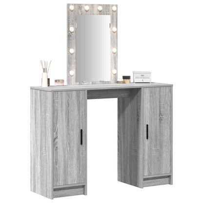 vidaXL Dressing Table Grey 102 x 33 x 135 cm Engineered Wood 3