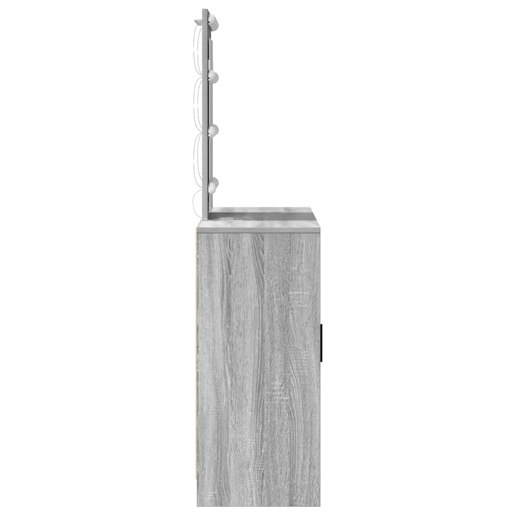 vidaXL Dressing Table Grey 102 x 33 x 135 cm Engineered Wood 6