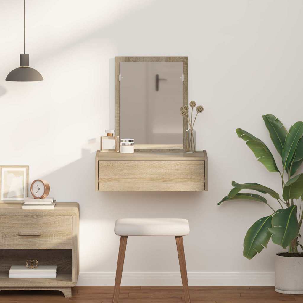 vidaXL Dressing Table Brown 60 x 40 x 70 cm Engineered Wood 4