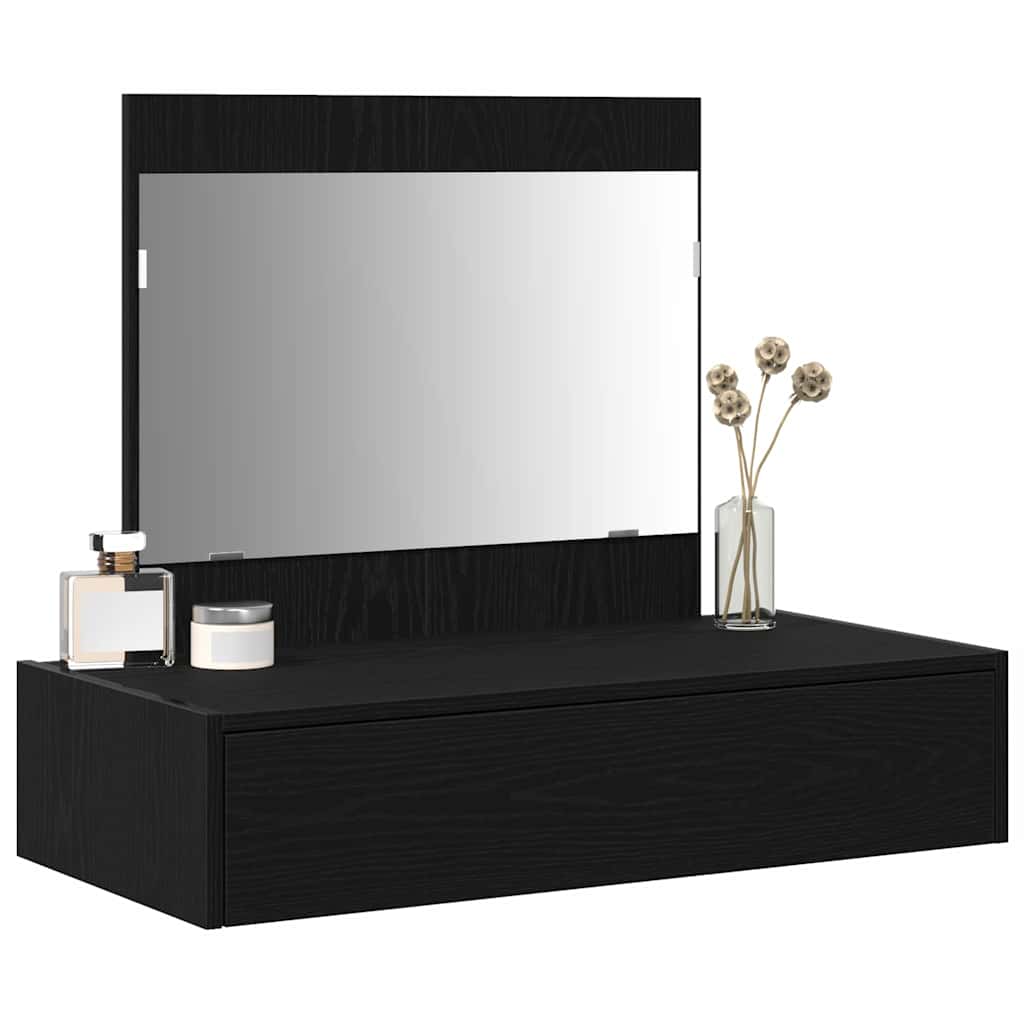 vidaXL Dressing Table Black 83 x 40 x 70 cm Engineered Wood 3