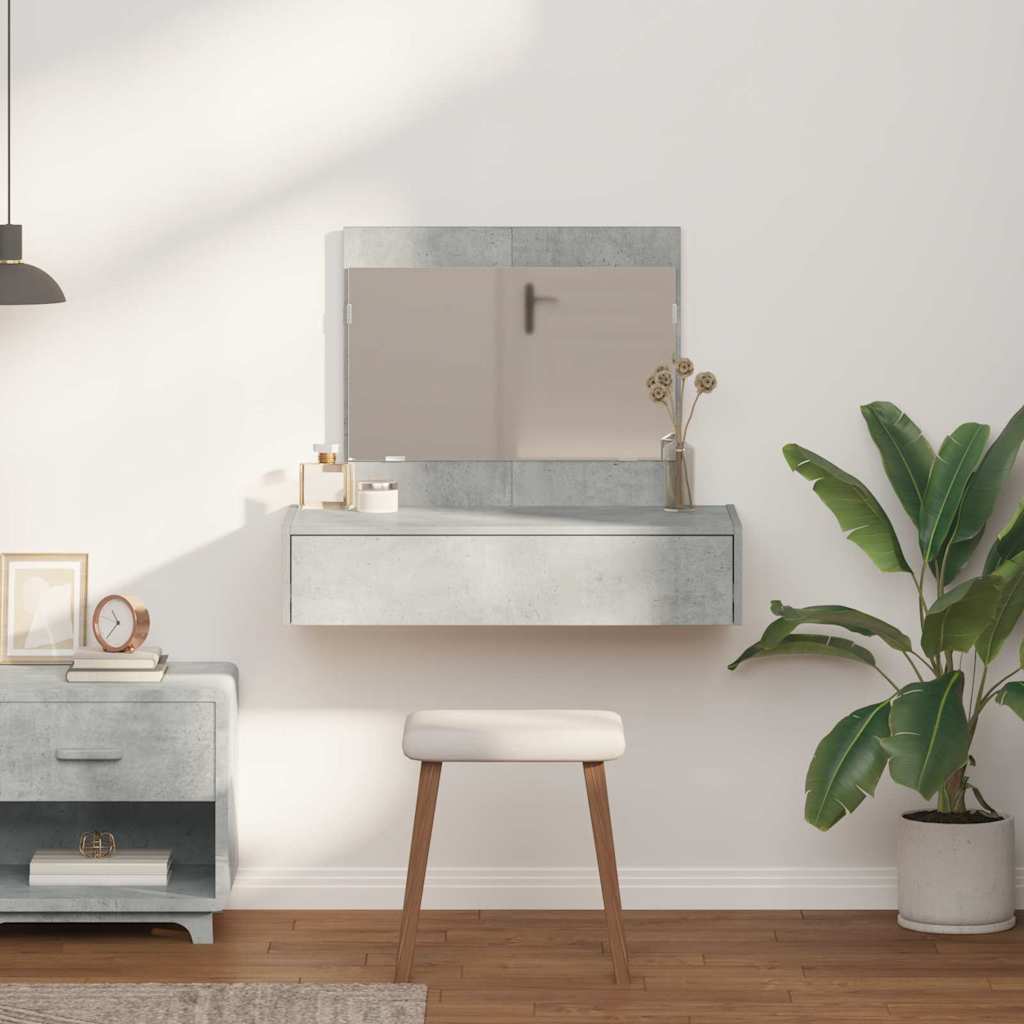 vidaXL Dressing Table Grey 83 x 40 x 70 cm Engineered Wood 4
