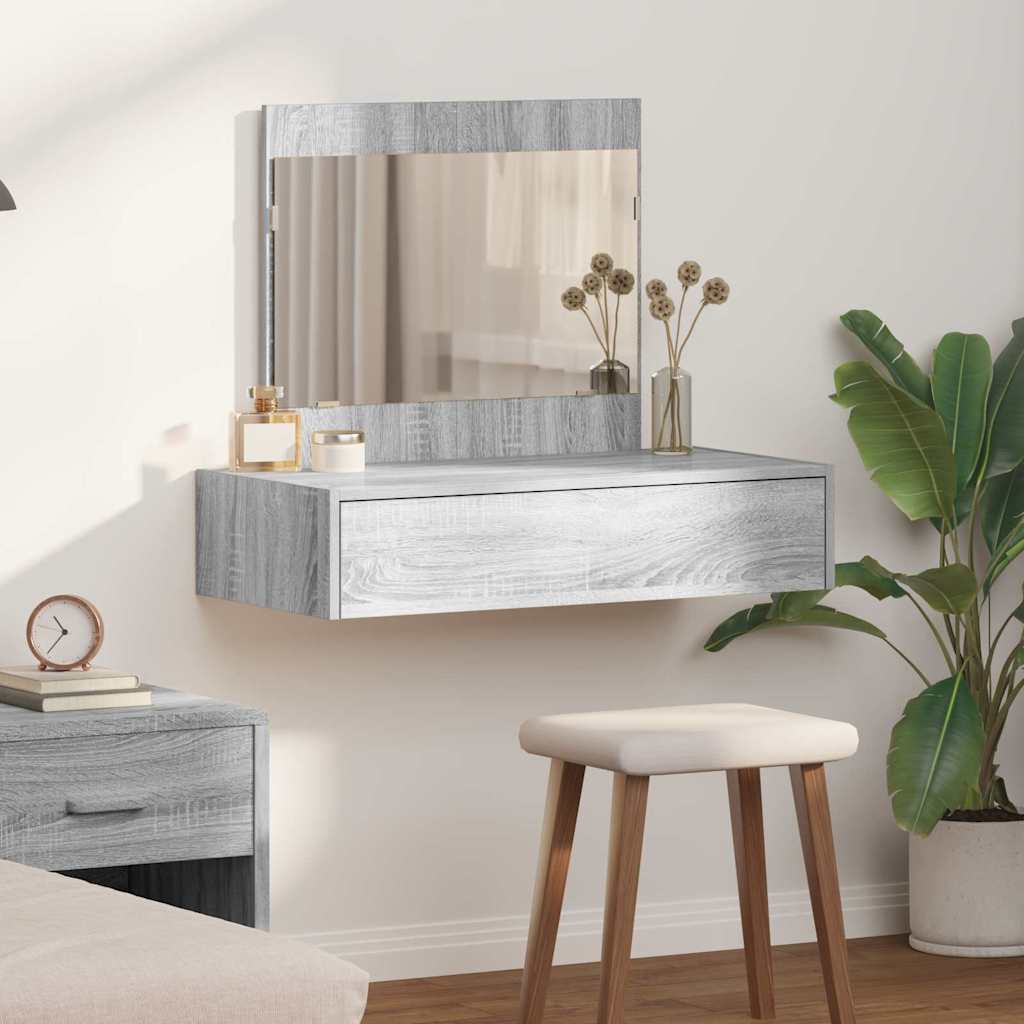 vidaXL Dressing Table Grey 83 x 40 x 70 cm Engineered Wood 1