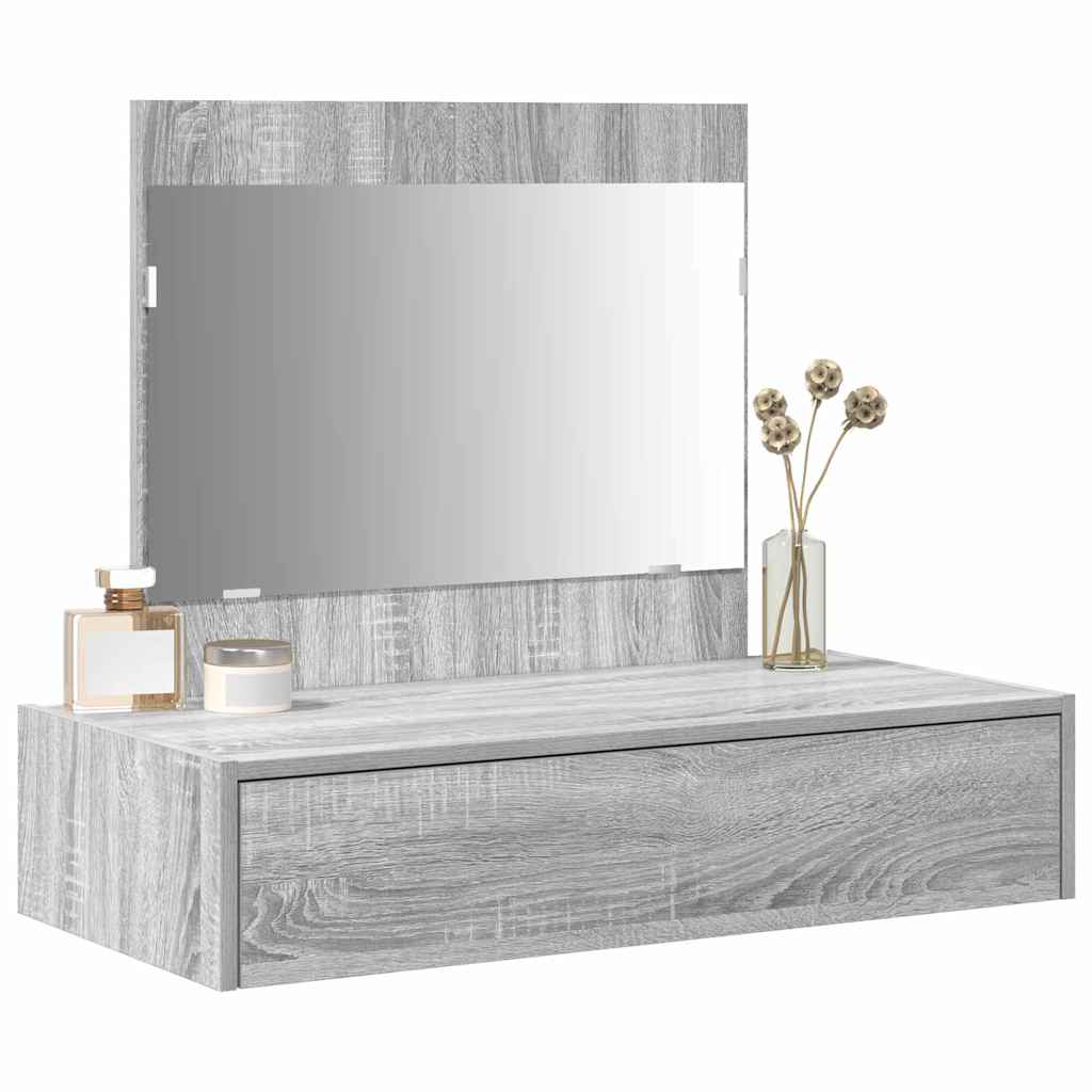 vidaXL Dressing Table Grey 83 x 40 x 70 cm Engineered Wood 3