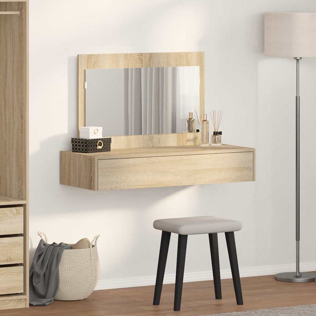 vidaXL Dressing Table Brown 100 x 40 x 70 cm Engineered Wood 4
