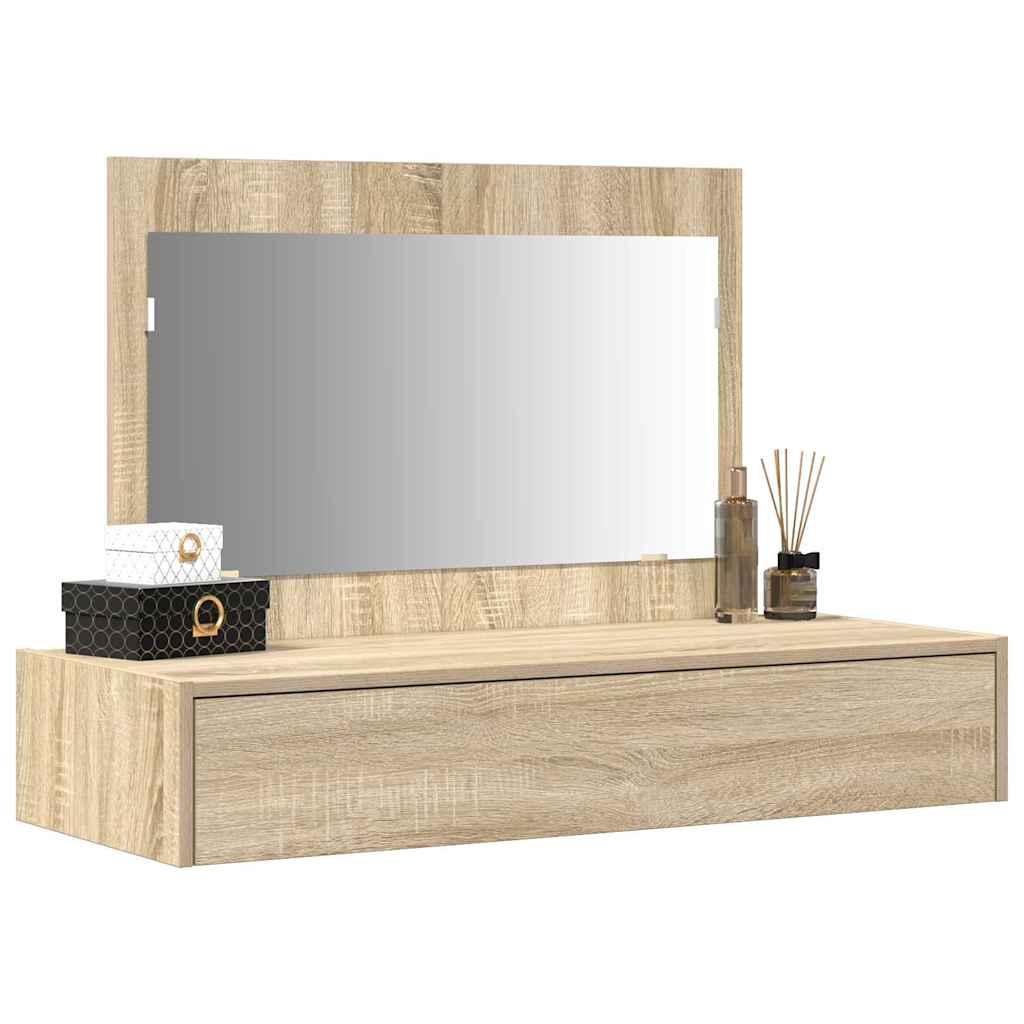 vidaXL Dressing Table Brown 100 x 40 x 70 cm Engineered Wood 3