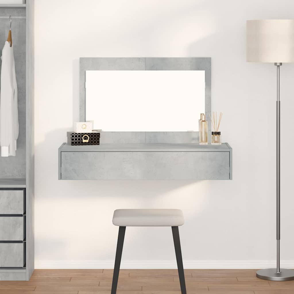 vidaXL Dressing Table Grey 100 x 40 x 70 cm Engineered Wood 1