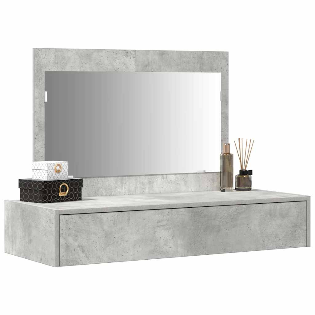 vidaXL Dressing Table Grey 100 x 40 x 70 cm Engineered Wood 3