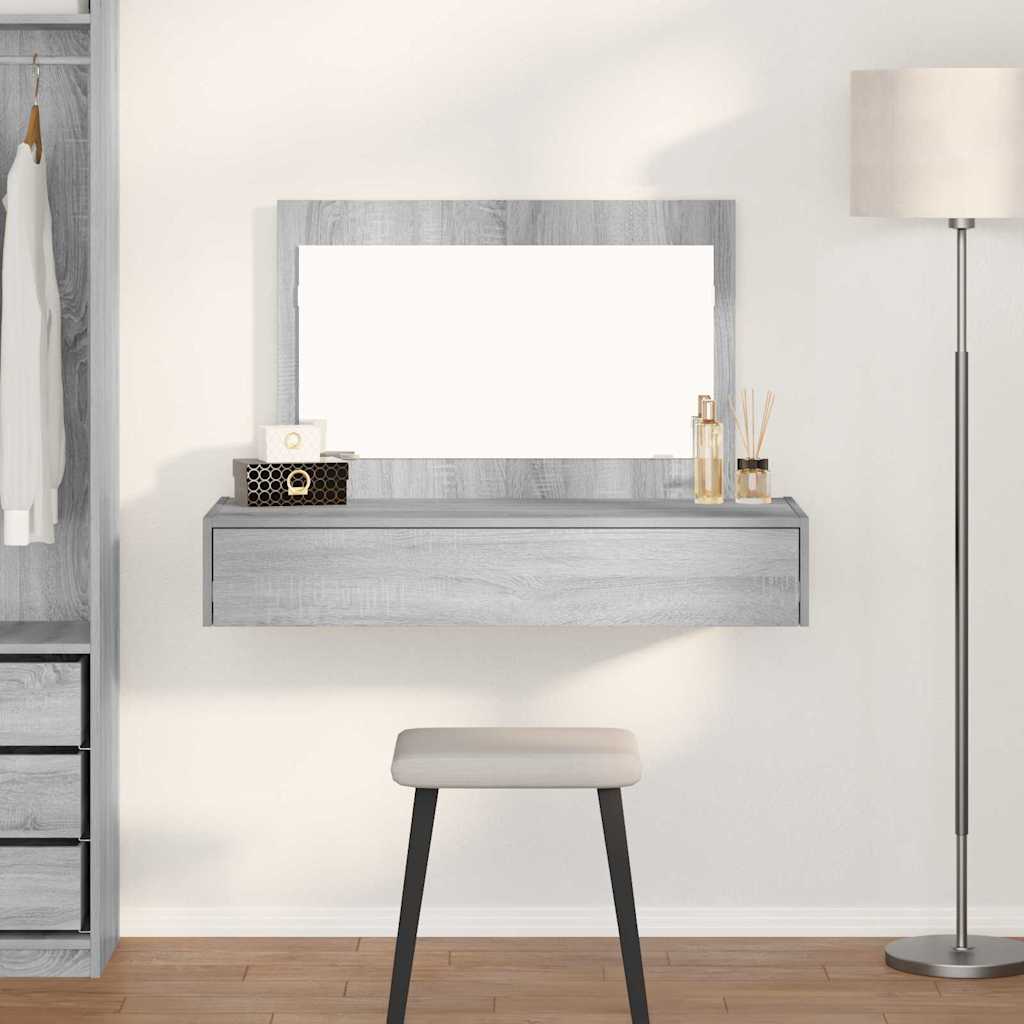 vidaXL Dressing Table Brown Engineered Wood without LED 100 x 40 x 70 cm