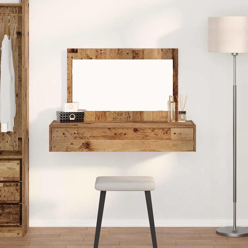 vidaXL Dressing Table Brown Engineered Wood without LED 100 x 40 x 70 cm