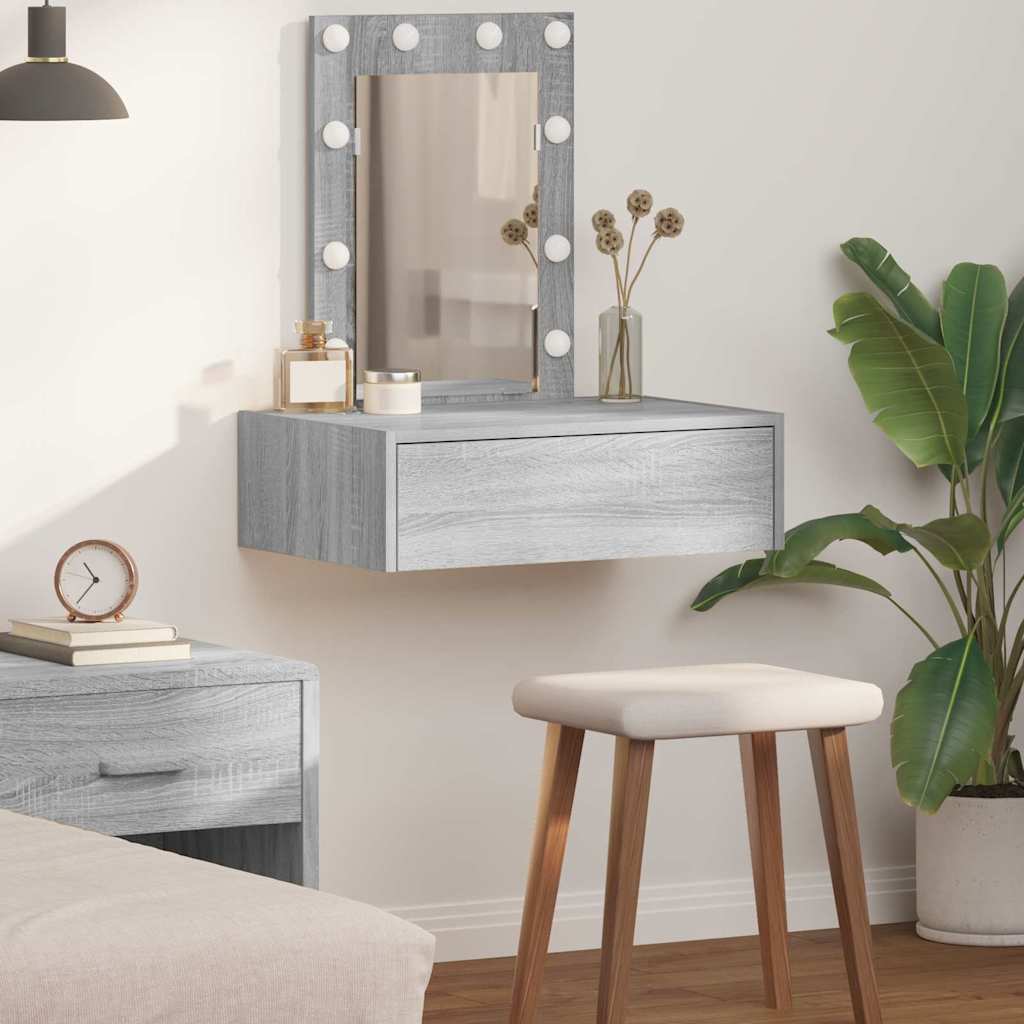 vidaXL Dressing Table Grey 60 x 40 x 70 cm Engineered Wood 1