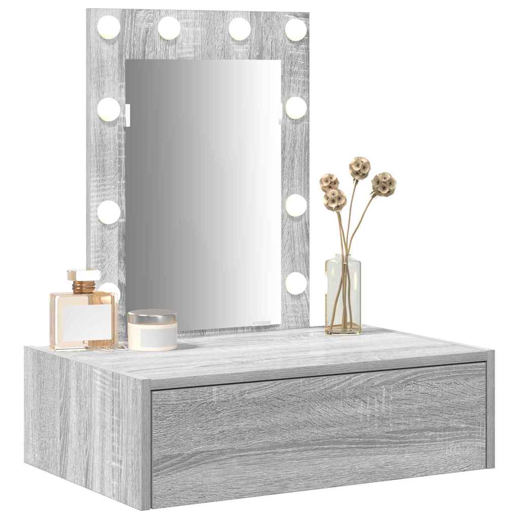 vidaXL Dressing Table Grey 60 x 40 x 70 cm Engineered Wood 3