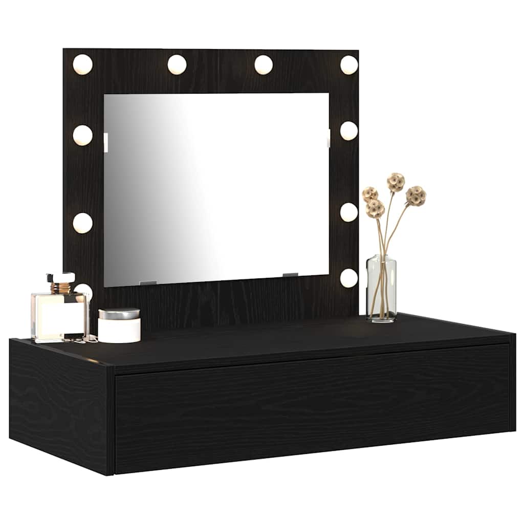 vidaXL Dressing Table Black 83 x 40 x 70 cm Engineered Wood 3