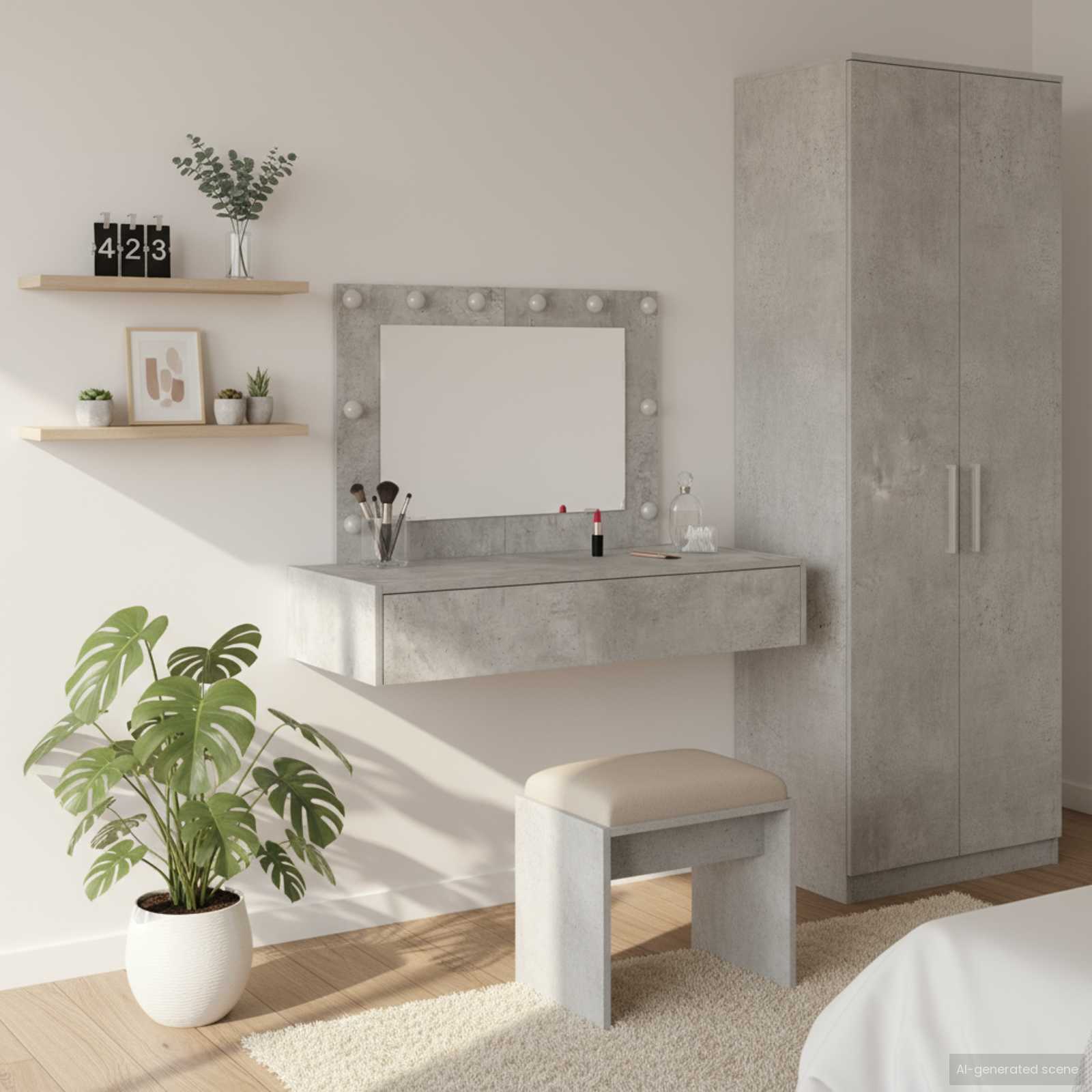 vidaXL Dressing Table Grey 100 x 40 x 70 cm Engineered Wood 1