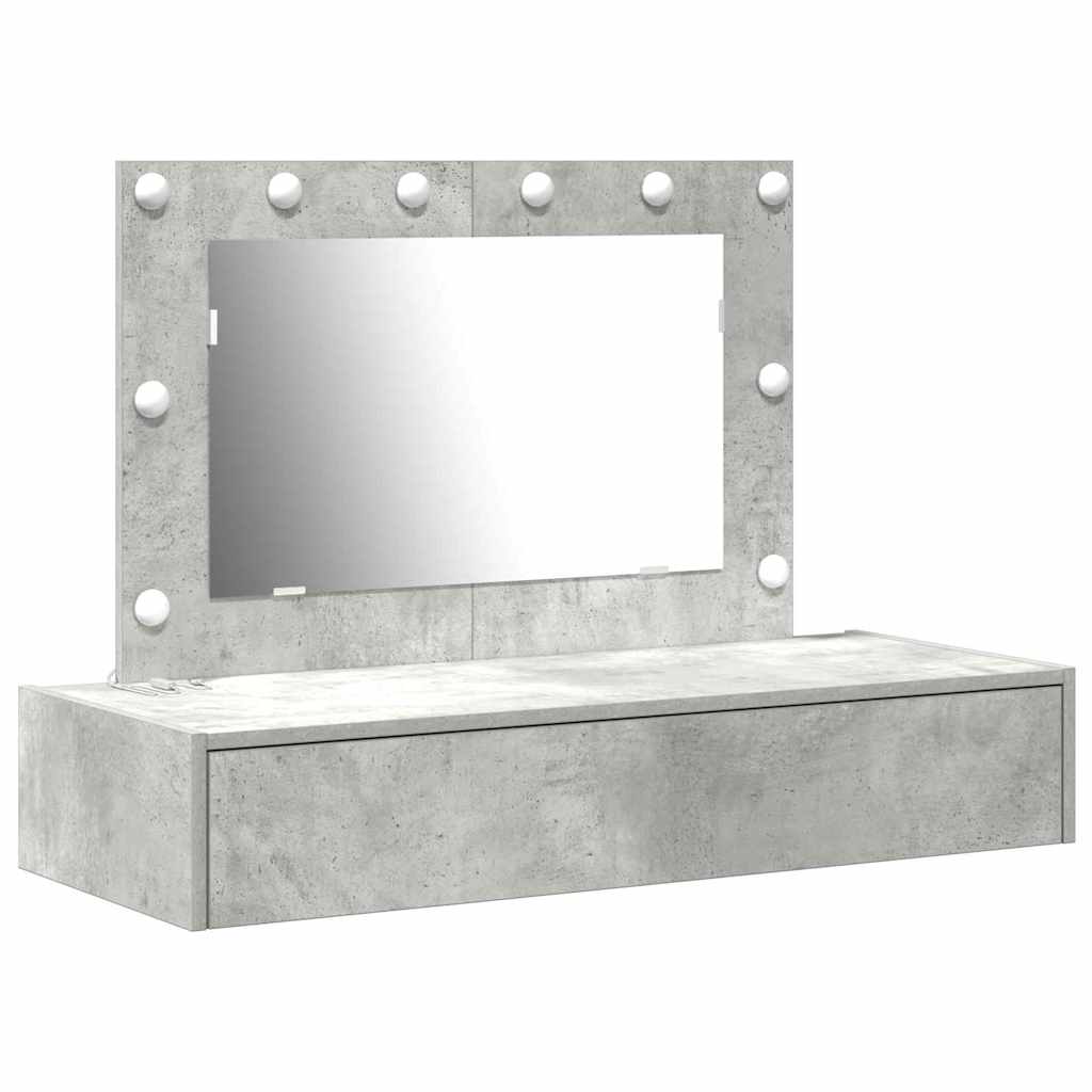 vidaXL Dressing Table Grey 100 x 40 x 70 cm Engineered Wood 2