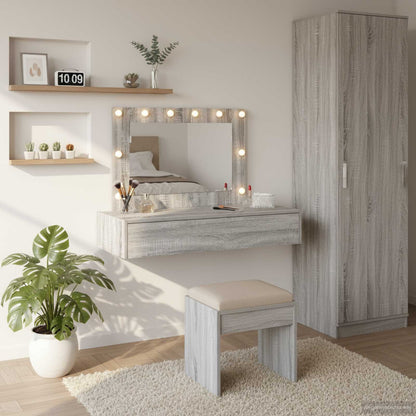 vidaXL Dressing Table Grey 100 x 40 x 70 cm Engineered Wood 1