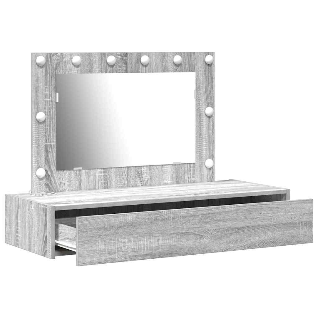 vidaXL Dressing Table Grey 100 x 40 x 70 cm Engineered Wood 4