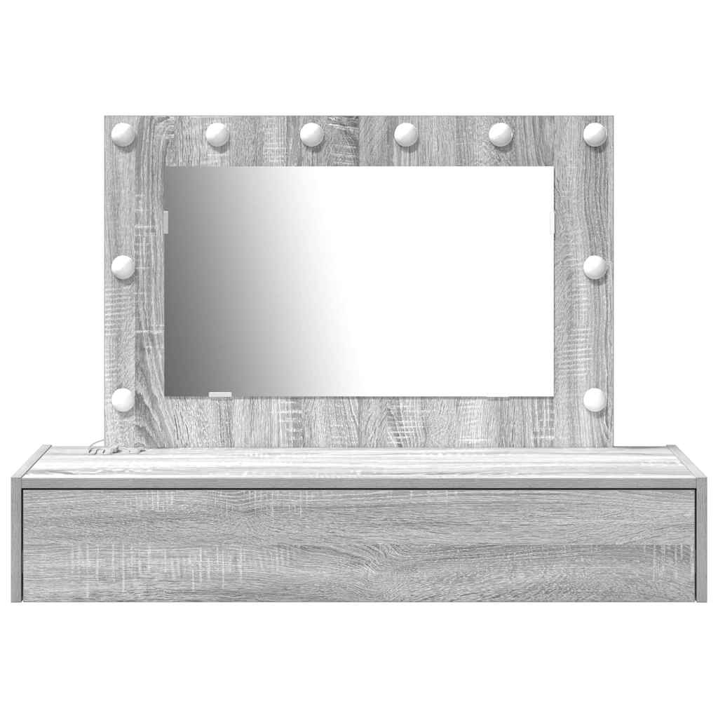 vidaXL Dressing Table Grey 100 x 40 x 70 cm Engineered Wood 5