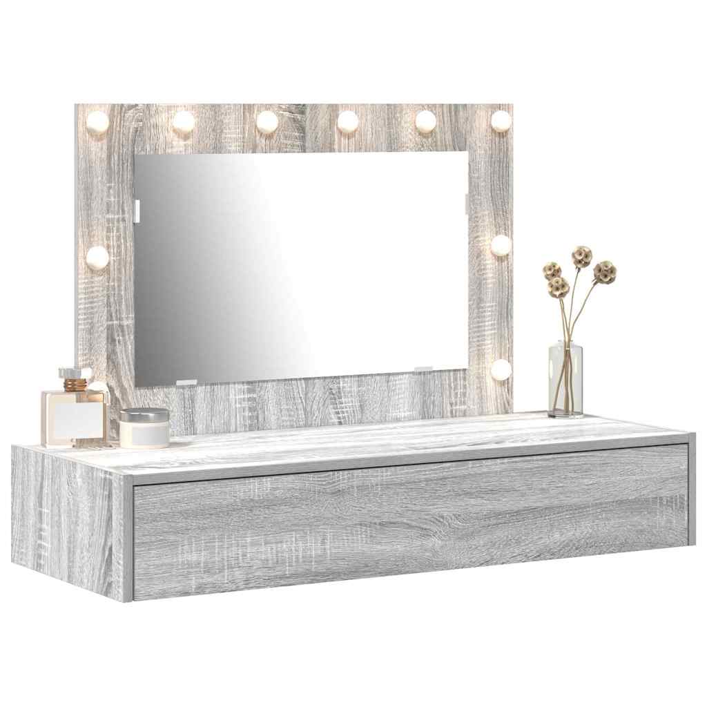 vidaXL Dressing Table Grey 100 x 40 x 70 cm Engineered Wood 3