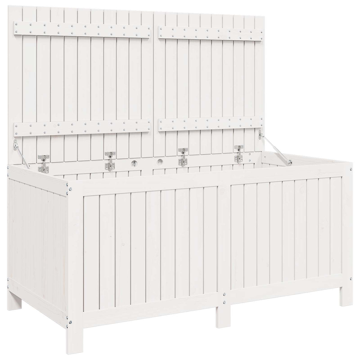 Garden Storage Box Solid Wood Pine Height 64 cm White pine 134 cm 68 cm