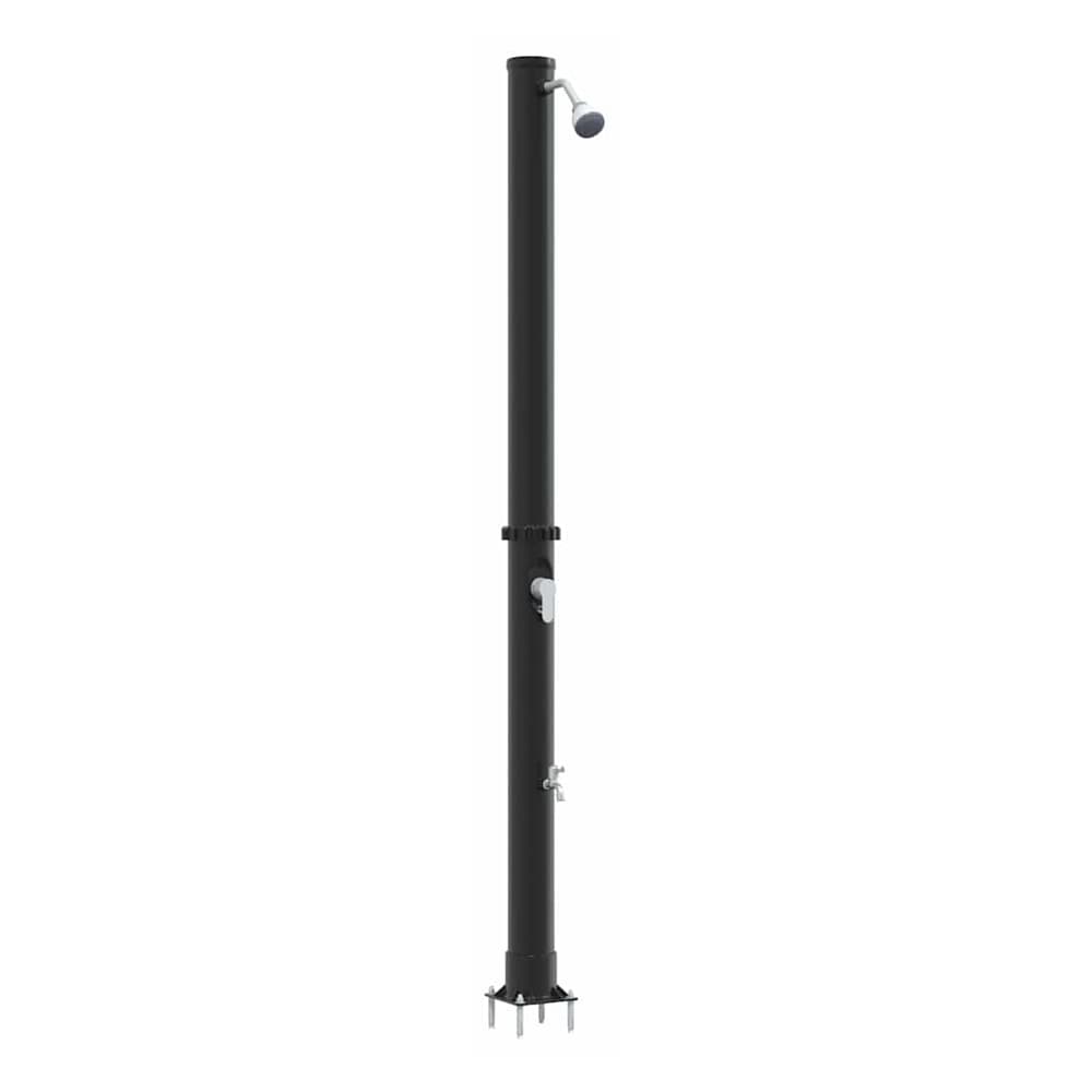 Outdoor Solar shower 20 L PVC and Aluminium Black 7 cm top shower with faucet