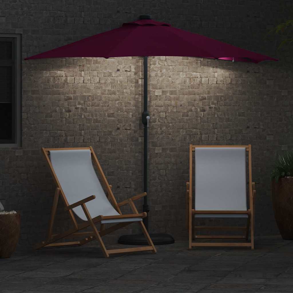 vidaXL Garden Parasol Bordeaux Red 294 x 150 x 223 cm 4