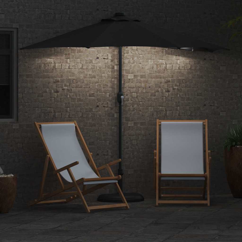 vidaXL Garden Parasol Black 294 x 150 x 223 cm Polyester and Steel 4
