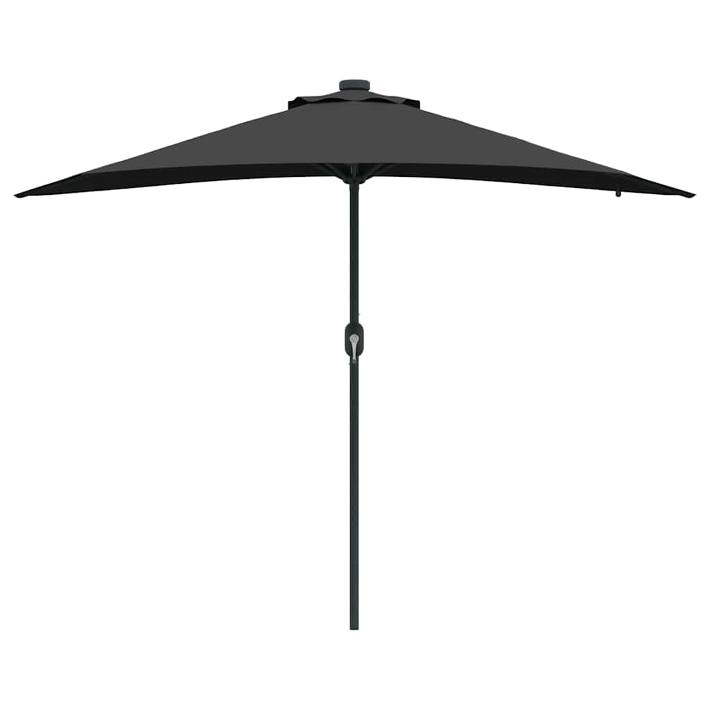 vidaXL Garden Parasol Black 294 x 150 x 223 cm Polyester and Steel 5