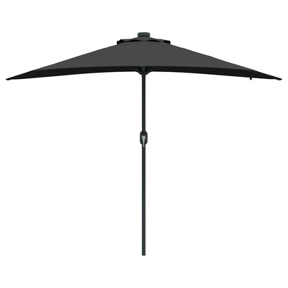 vidaXL Garden Parasol Black 294 x 150 x 223 cm Polyester and Steel 5