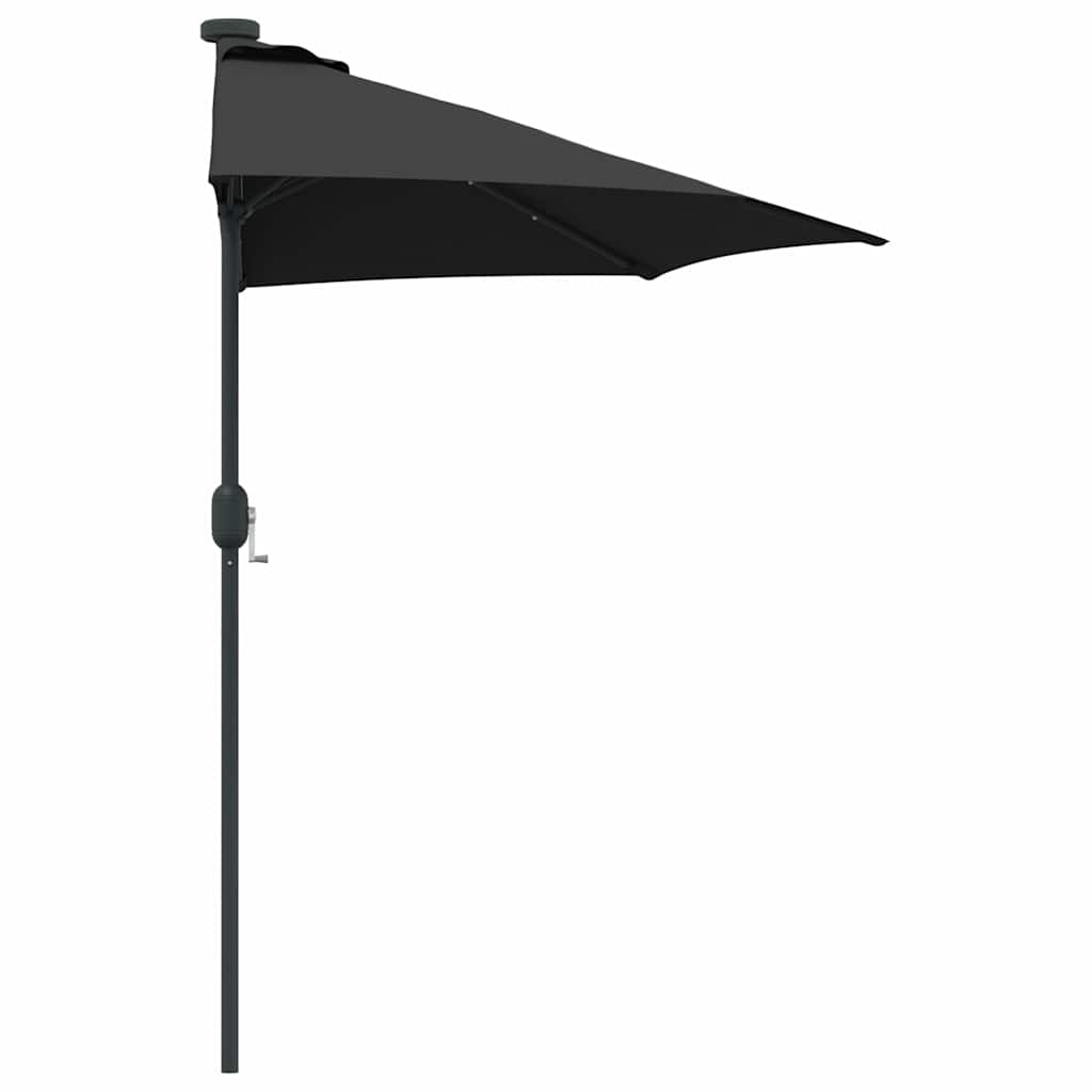 vidaXL Garden Parasol Black 294 x 150 x 223 cm Polyester and Steel 6