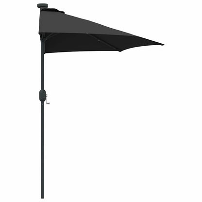 vidaXL Garden Parasol Black 294 x 150 x 223 cm Polyester and Steel 6