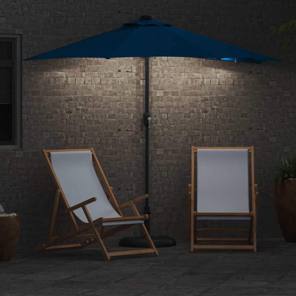 vidaXL Garden Parasol 294 x 150 x 223 cm Polyester and Steel Azurblau 4