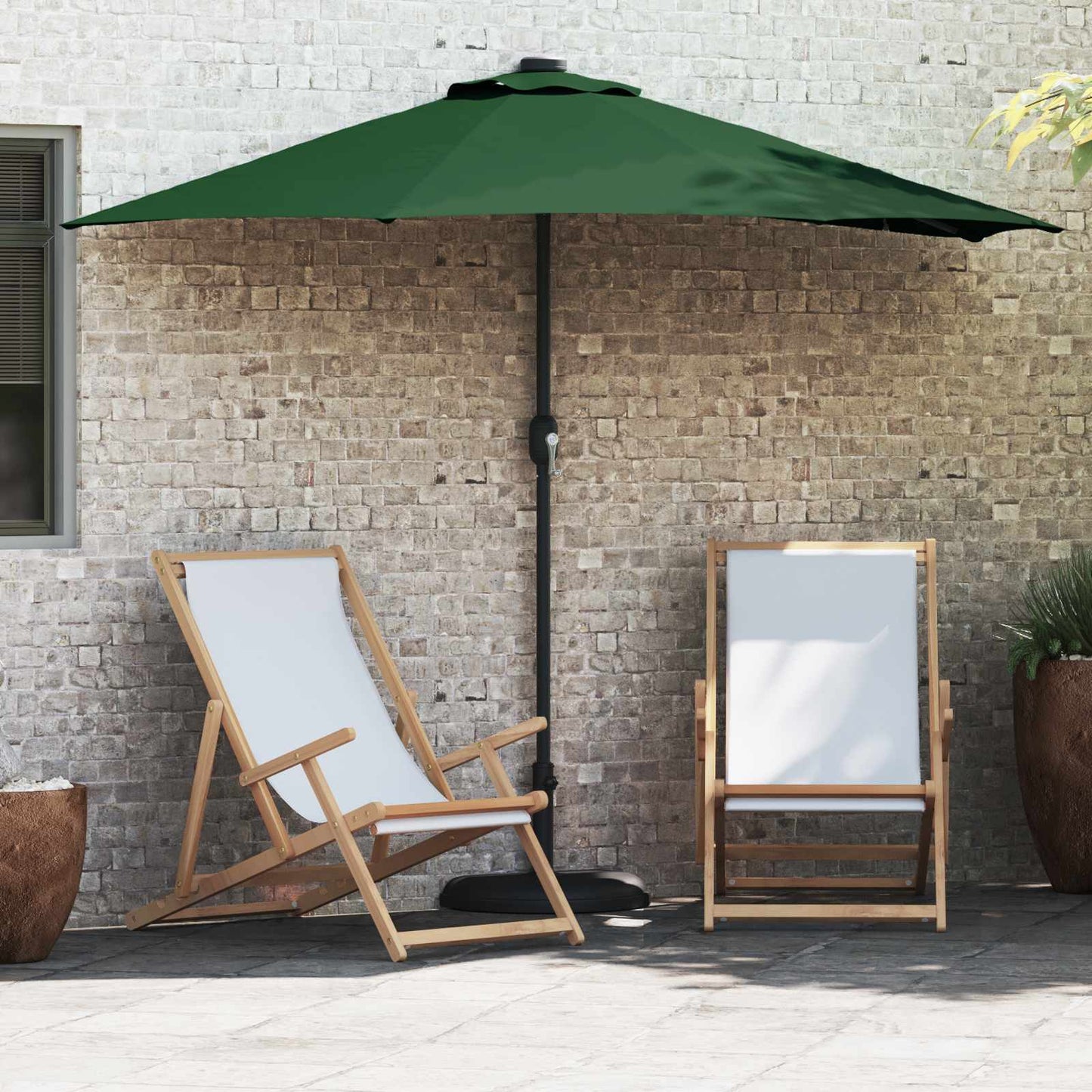 vidaXL Garden Parasol 294 x 150 x 224 cm Polyester and Steel Green 1