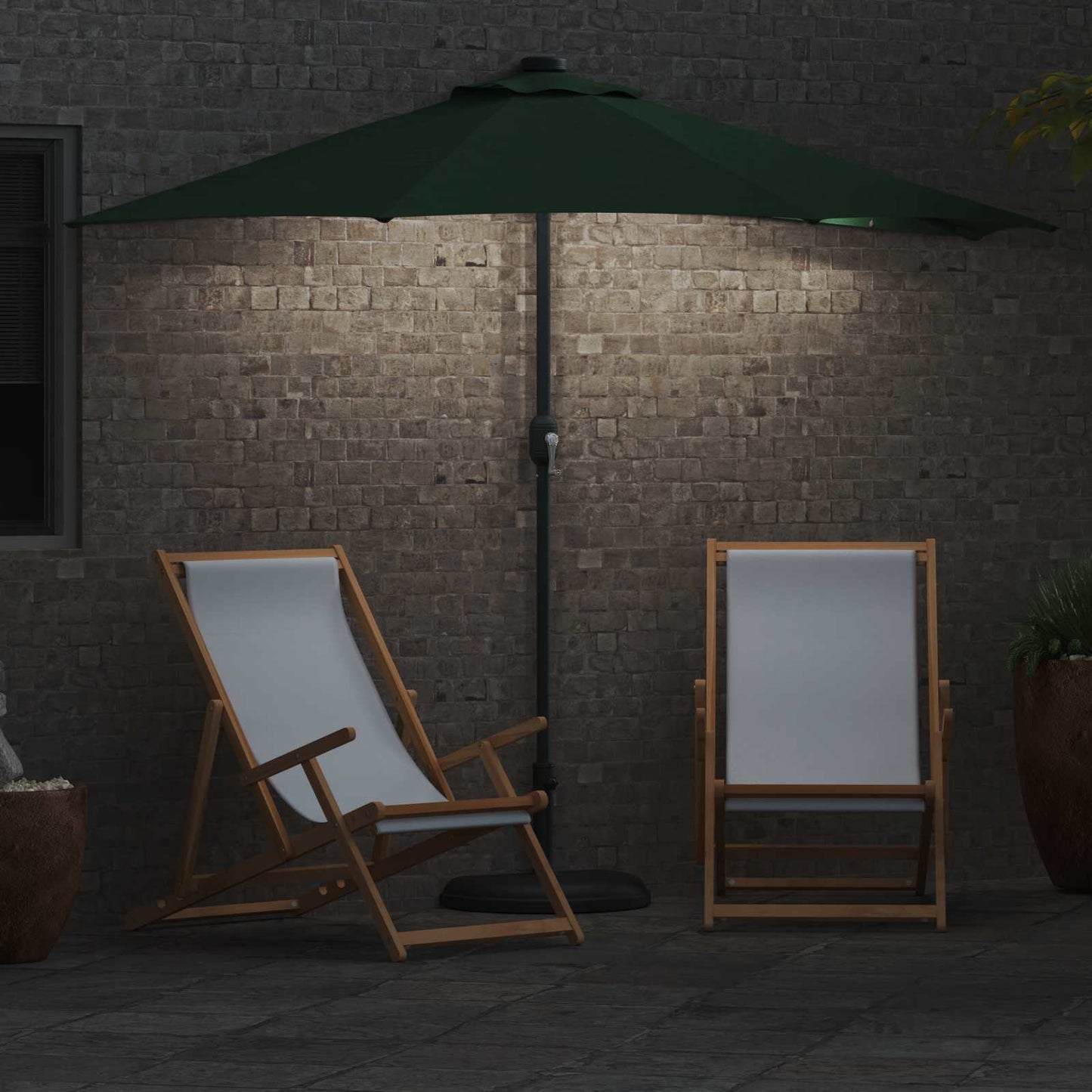 vidaXL Garden Parasol 294 x 150 x 224 cm Polyester and Steel Green 4